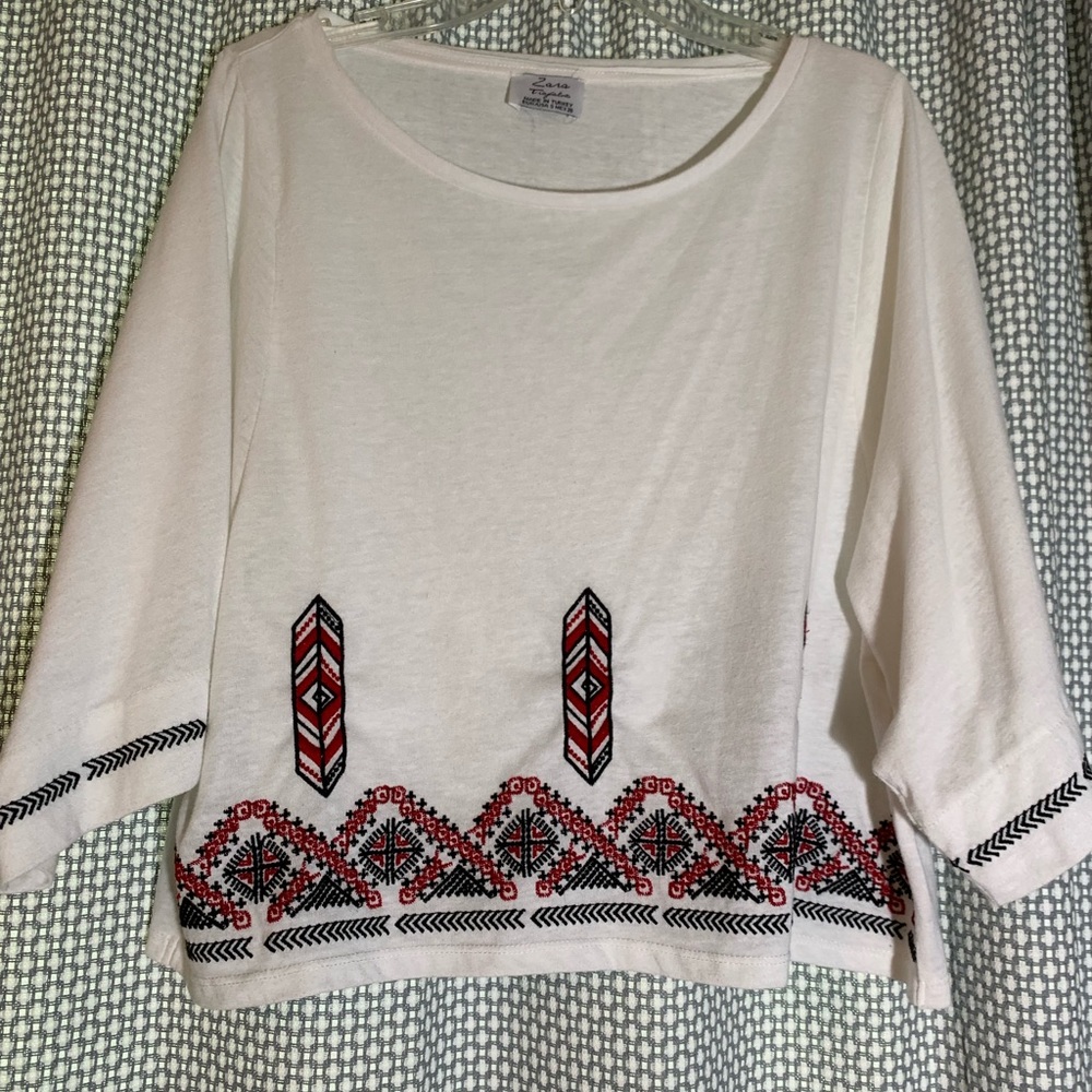 flowy mid sleeve crop top